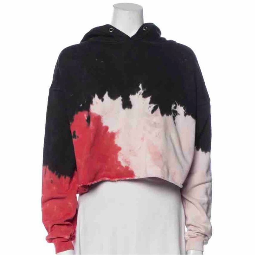 REDONE Colorblock Pattern Women’s Red Black & White Sweatshirt Hoodie Size Small - Picture 2 of 9